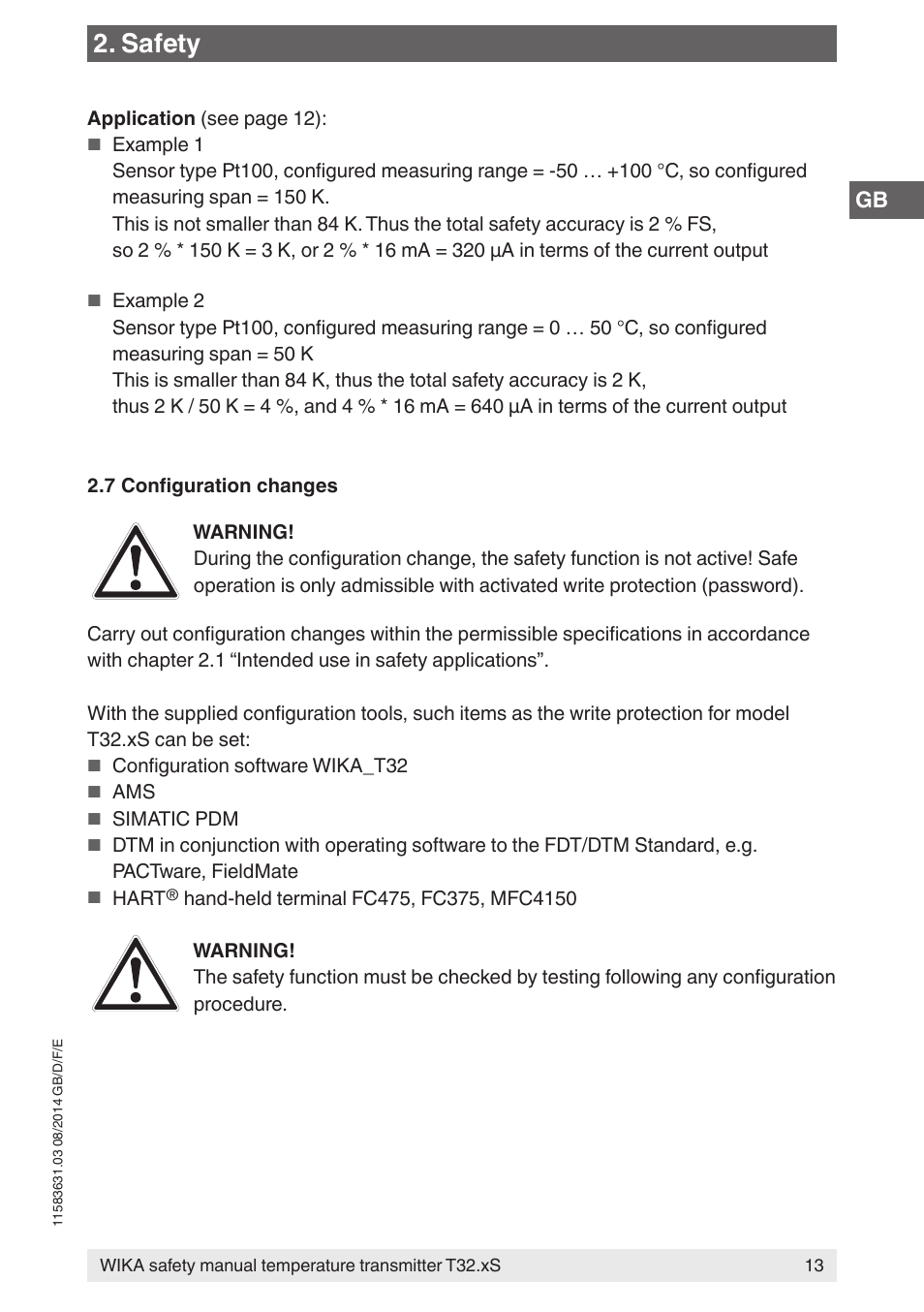 Safety | WIKA T32.xS User Manual | Page 13 / 64