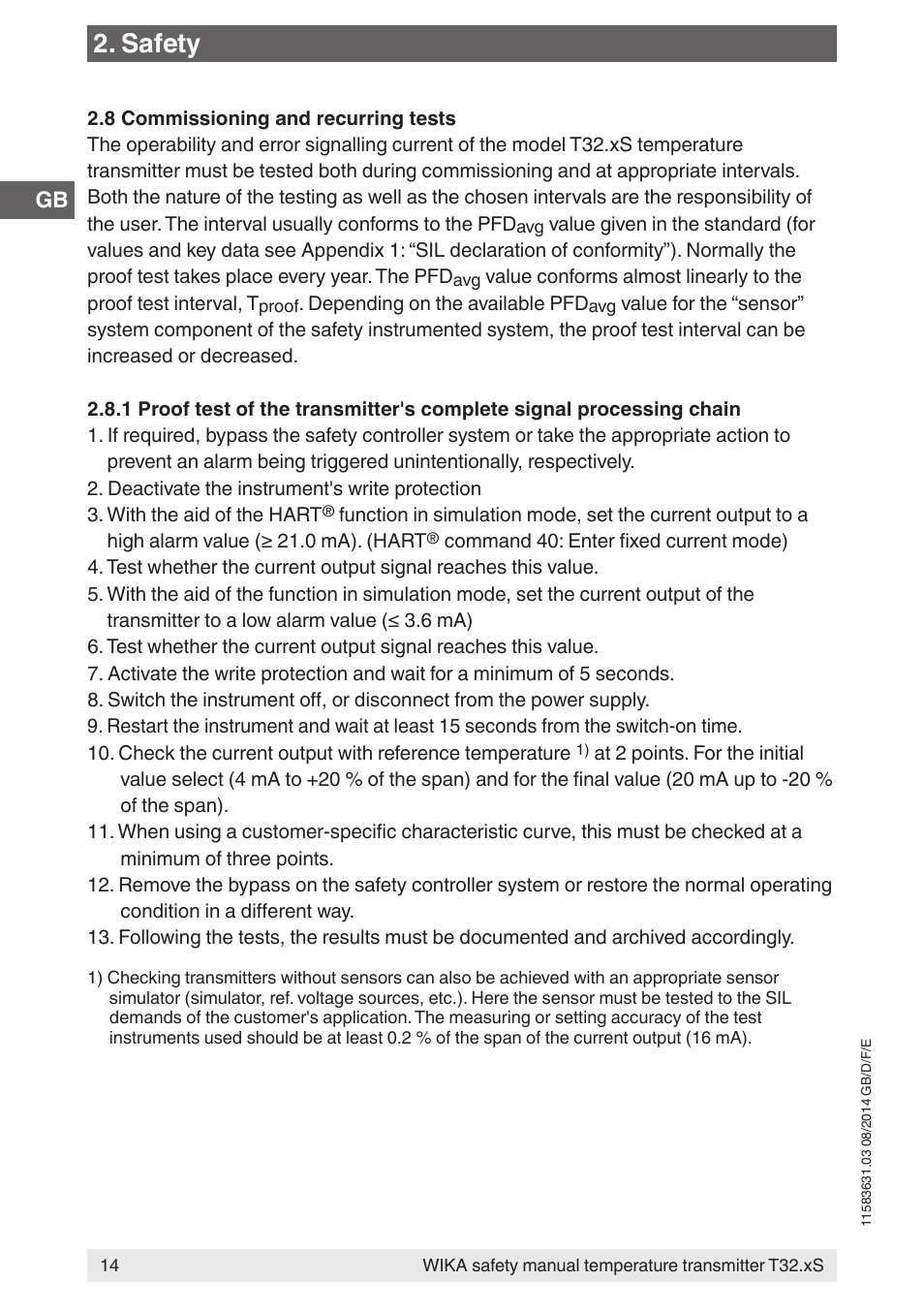 Safety | WIKA T32.xS User Manual | Page 14 / 64