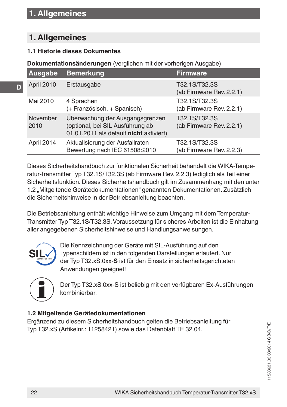 Allgemeines | WIKA T32.xS User Manual | Page 22 / 64