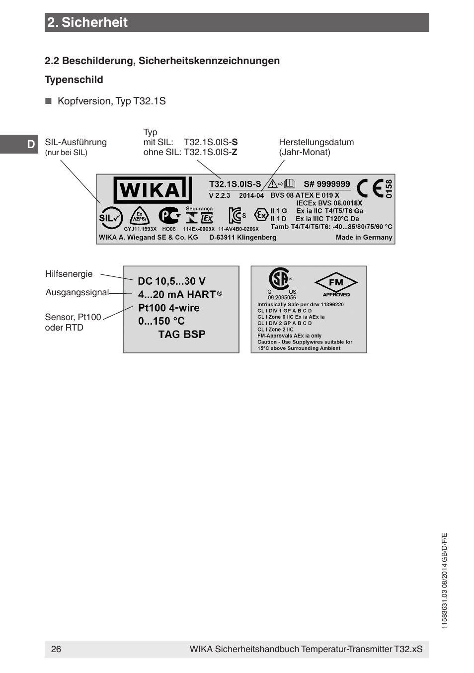 Sicherheit | WIKA T32.xS User Manual | Page 26 / 64