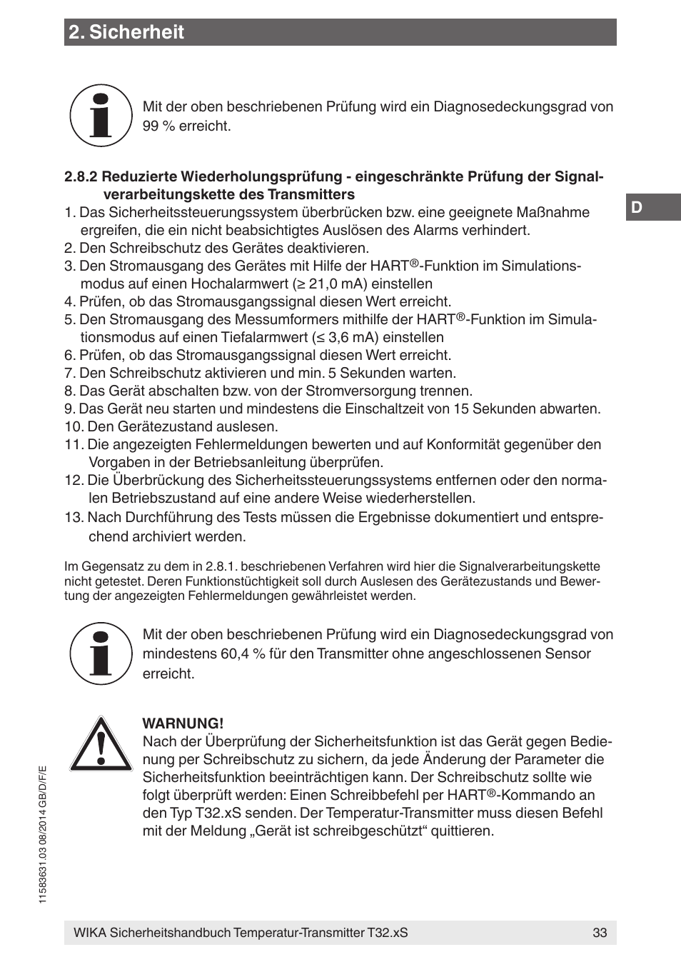 Sicherheit | WIKA T32.xS User Manual | Page 33 / 64