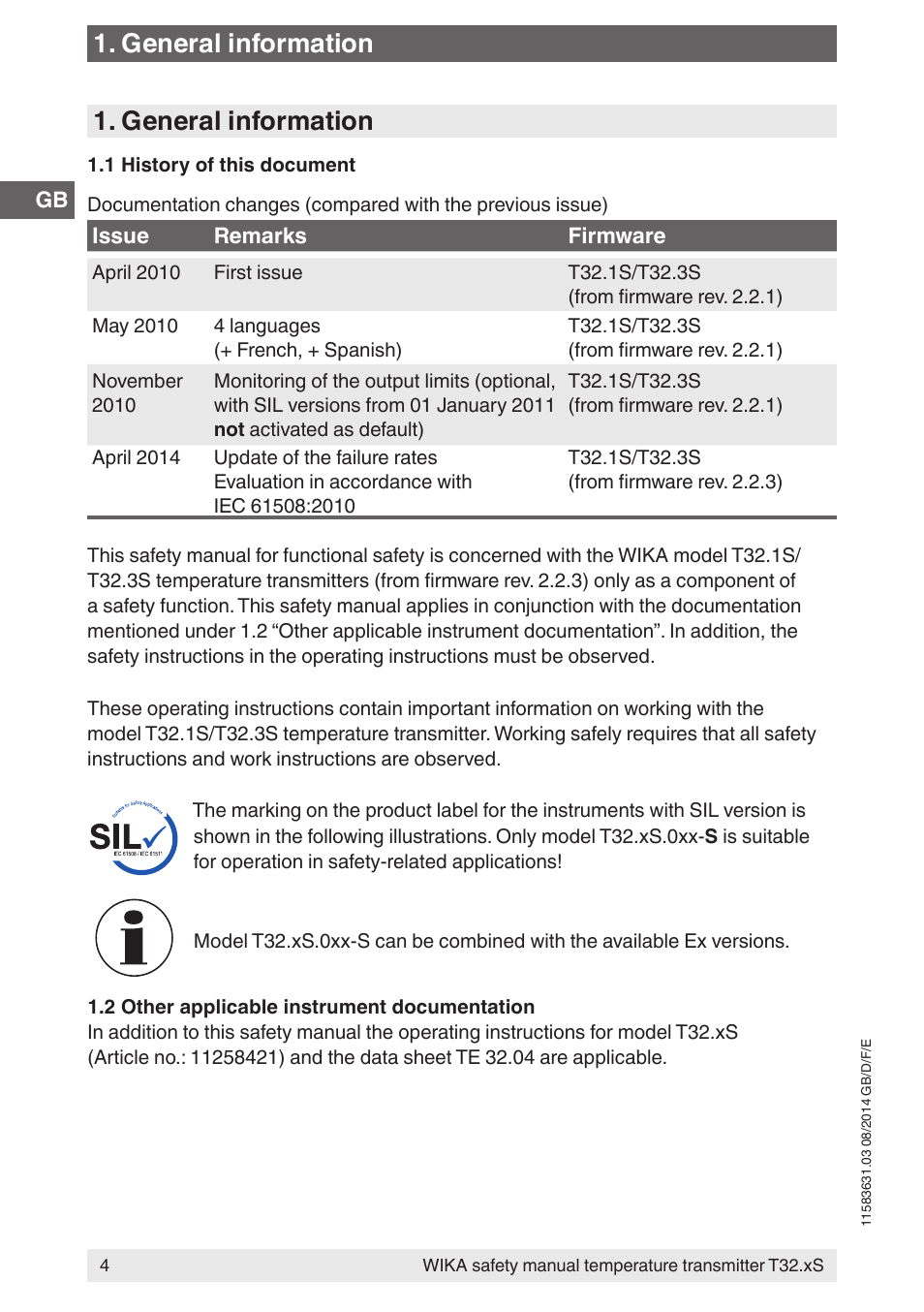 General information | WIKA T32.xS User Manual | Page 4 / 64