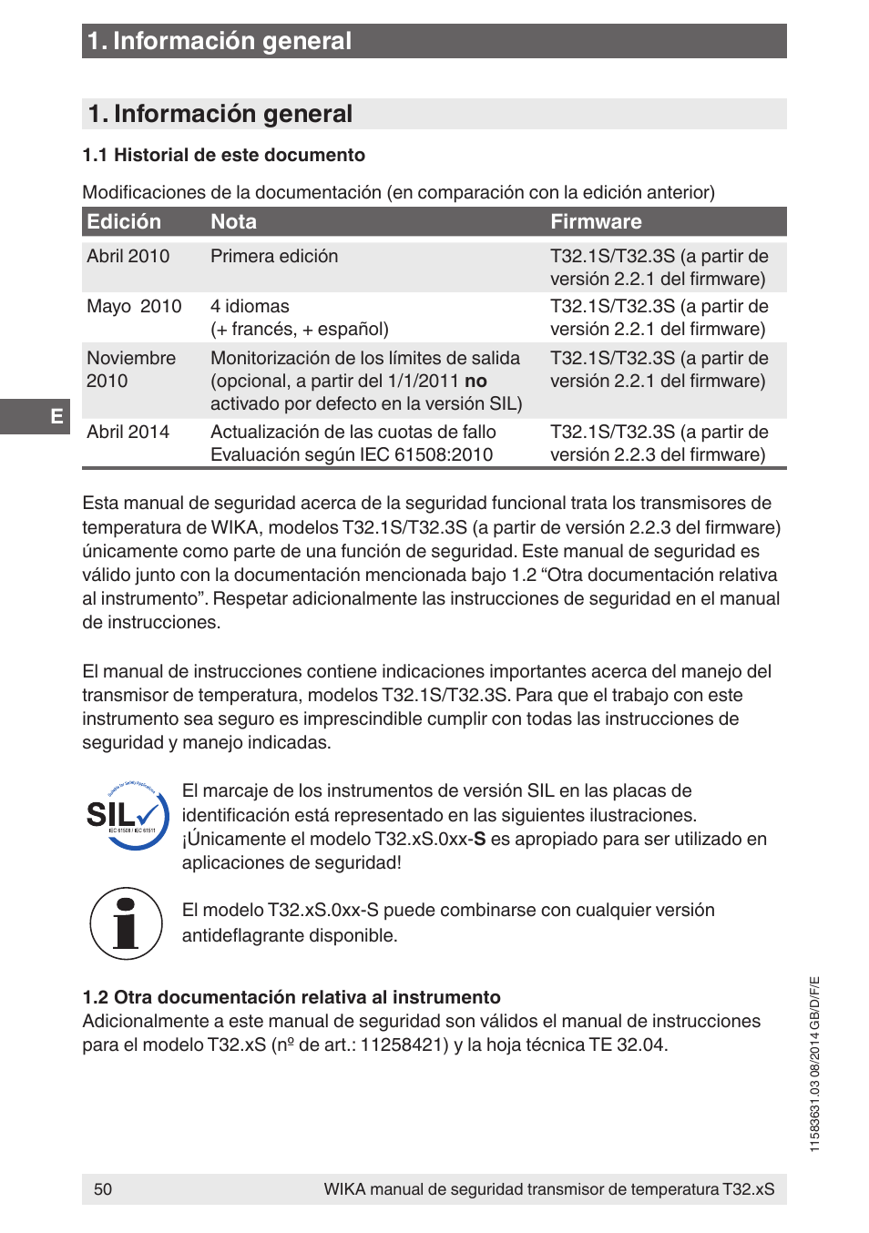 Información general | WIKA T32.xS User Manual | Page 50 / 64