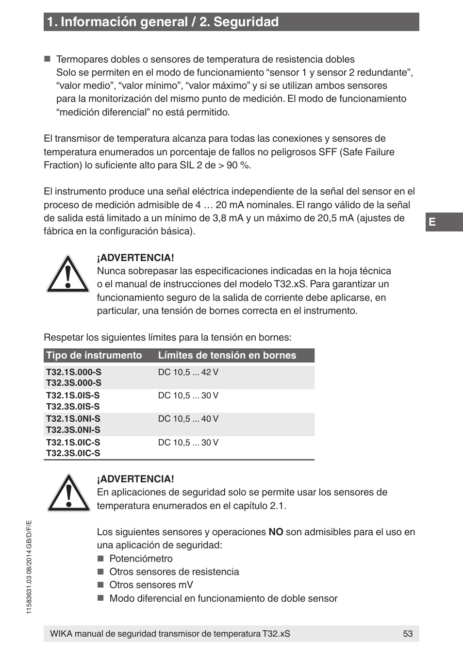 Información general / 2. seguridad | WIKA T32.xS User Manual | Page 53 / 64