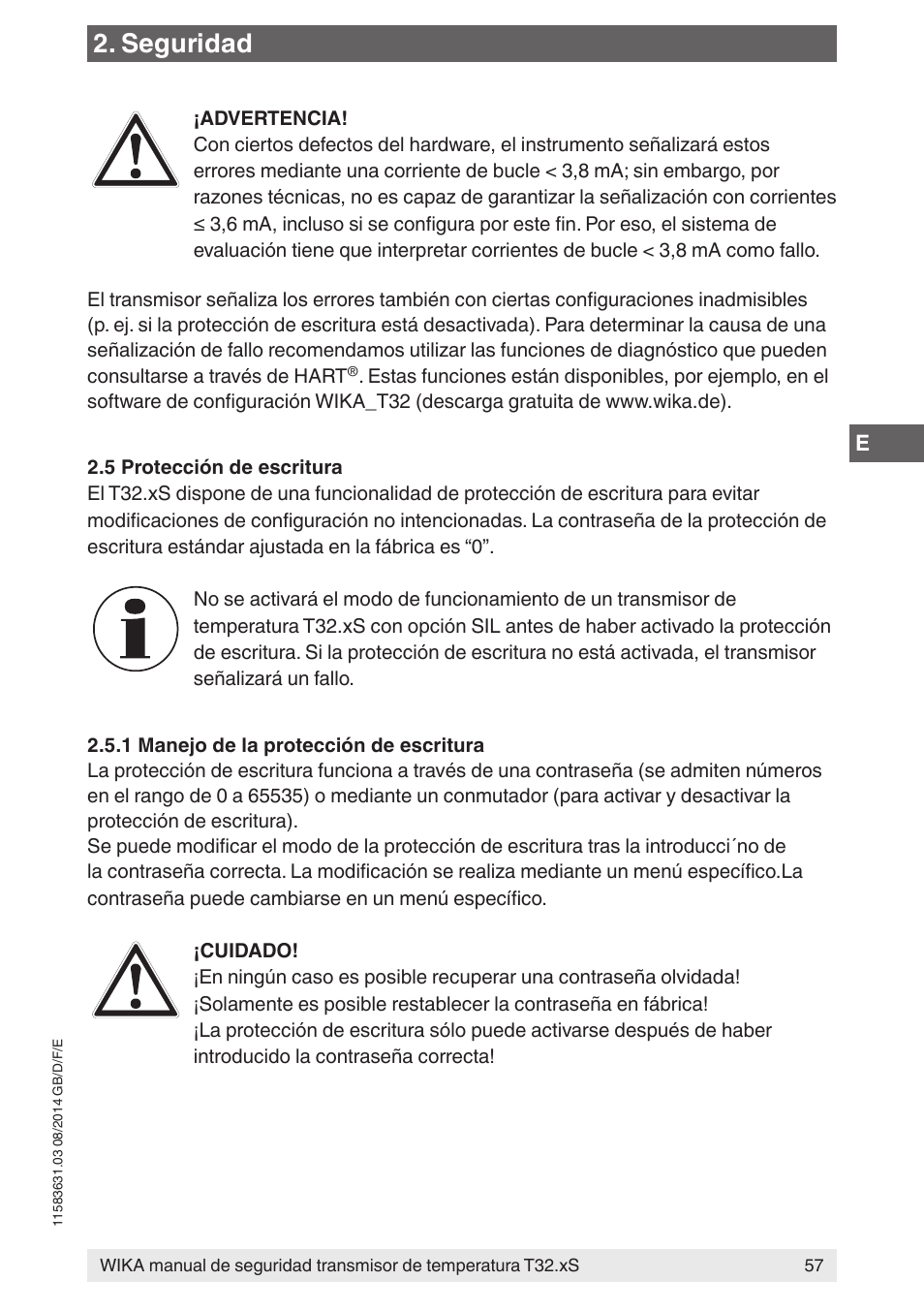 Seguridad | WIKA T32.xS User Manual | Page 57 / 64