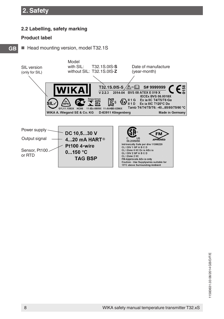 Safety | WIKA T32.xS User Manual | Page 8 / 64