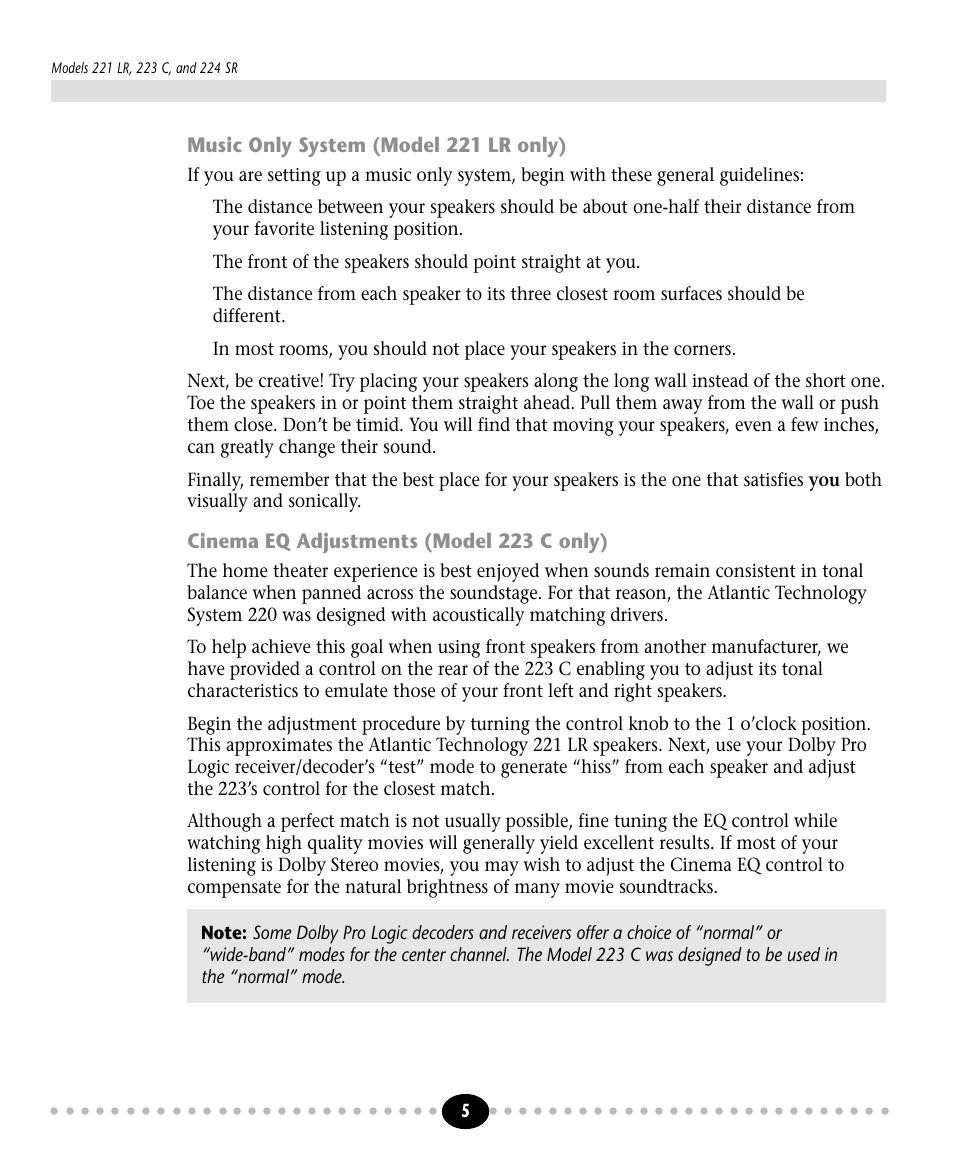 Tlantic | Atlantic Technology 221 LR User Manual | Page 5 / 8