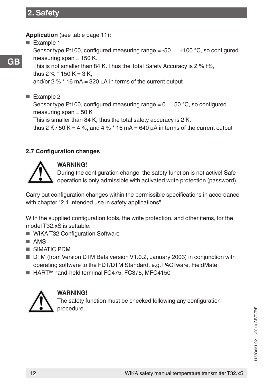 Safety | WIKA T32.xS User Manual | Page 12 / 60