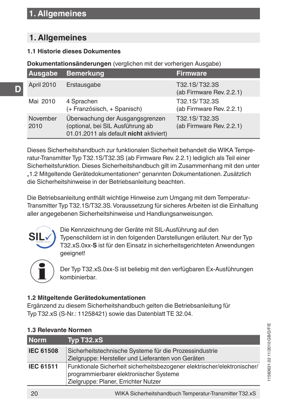 Allgemeines | WIKA T32.xS User Manual | Page 20 / 60