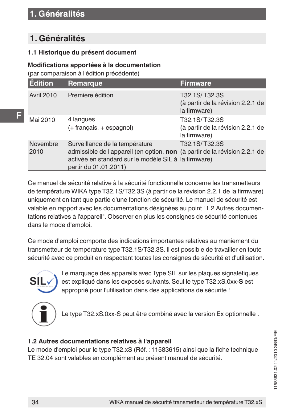 Généralités | WIKA T32.xS User Manual | Page 34 / 60