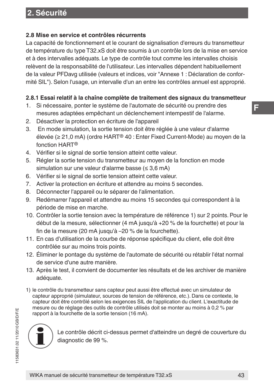 Sécurité | WIKA T32.xS User Manual | Page 43 / 60