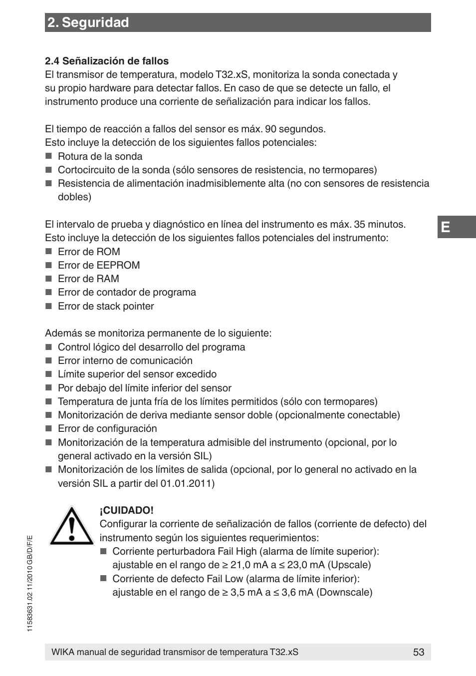 Seguridad | WIKA T32.xS User Manual | Page 53 / 60