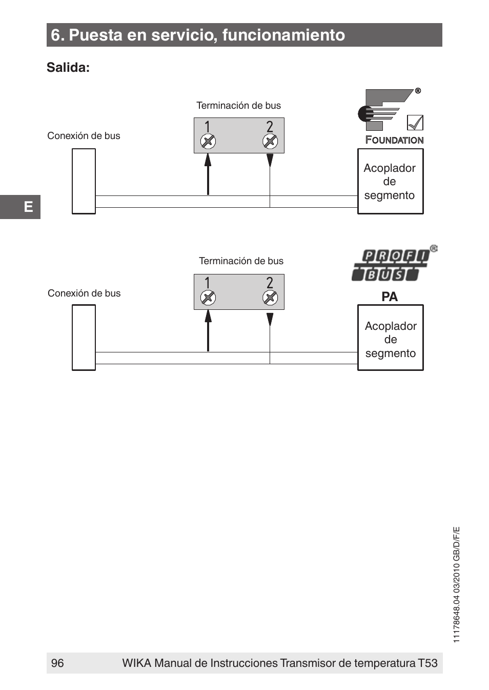 Puesta en servicio, funcionamiento | WIKA T53 User Manual | Page 96 / 100