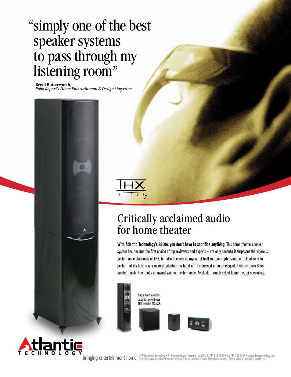 Atlantic Technology Atlantic System 350 THX User Manual | 1 page