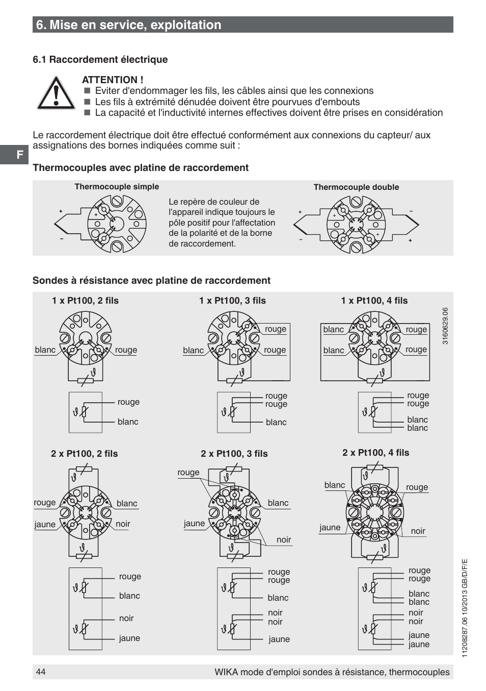 Mise en service, exploitation | WIKA TR10-J User Manual | Page 44 / 68