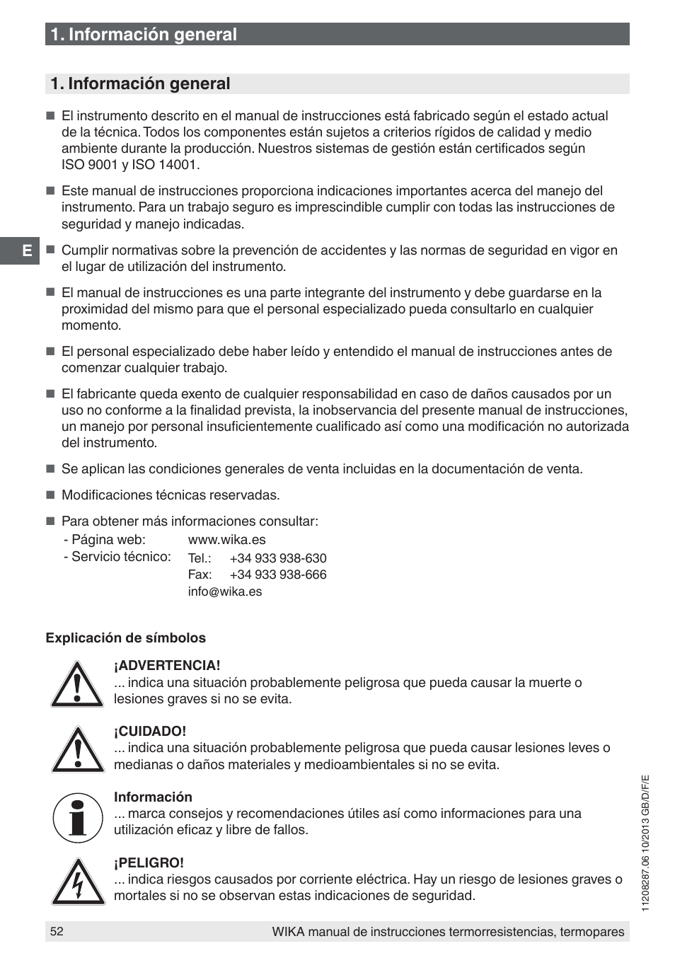 Información general | WIKA TR10-J User Manual | Page 52 / 68
