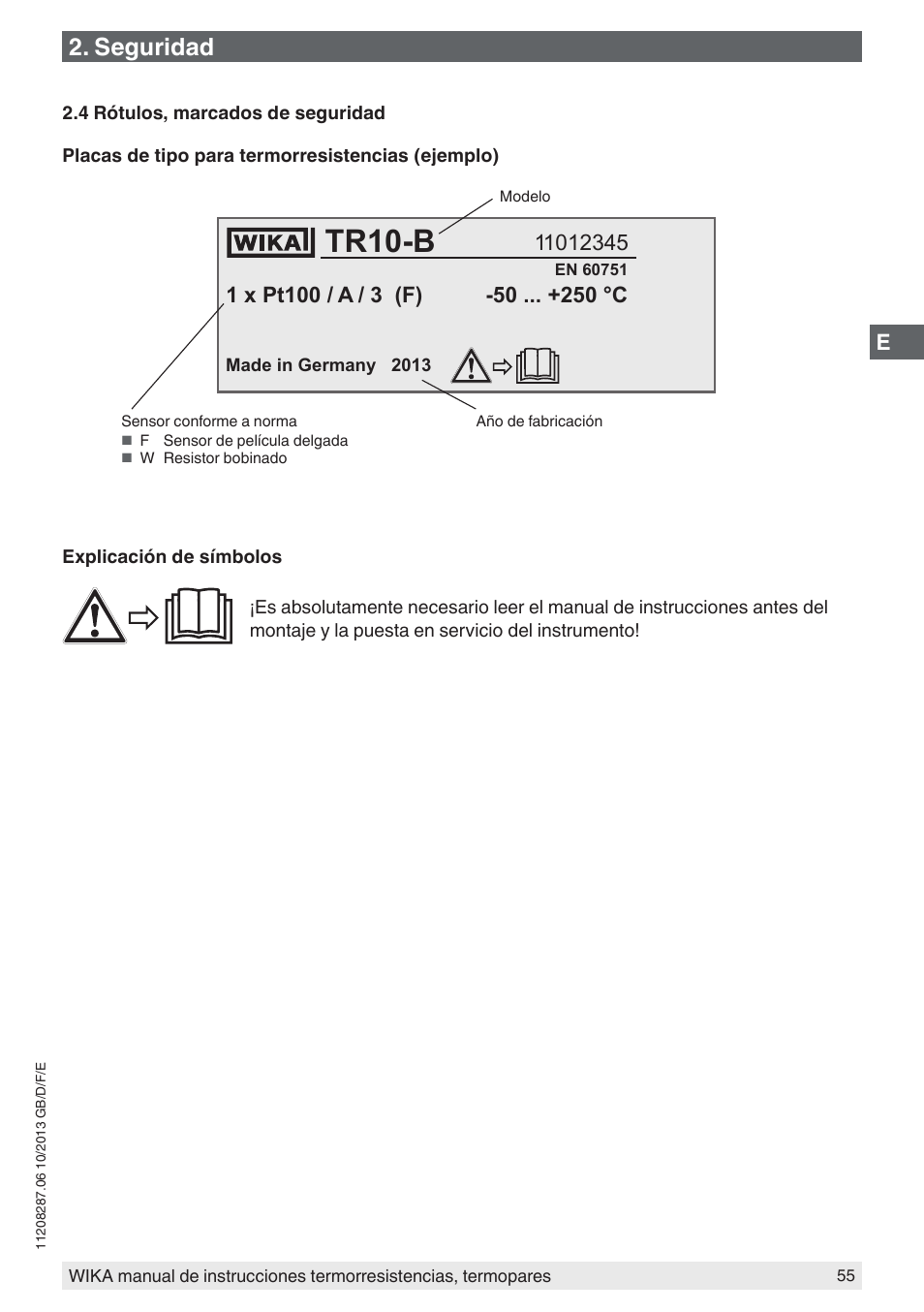 Tr10-b, Seguridad | WIKA TR10-J User Manual | Page 55 / 68