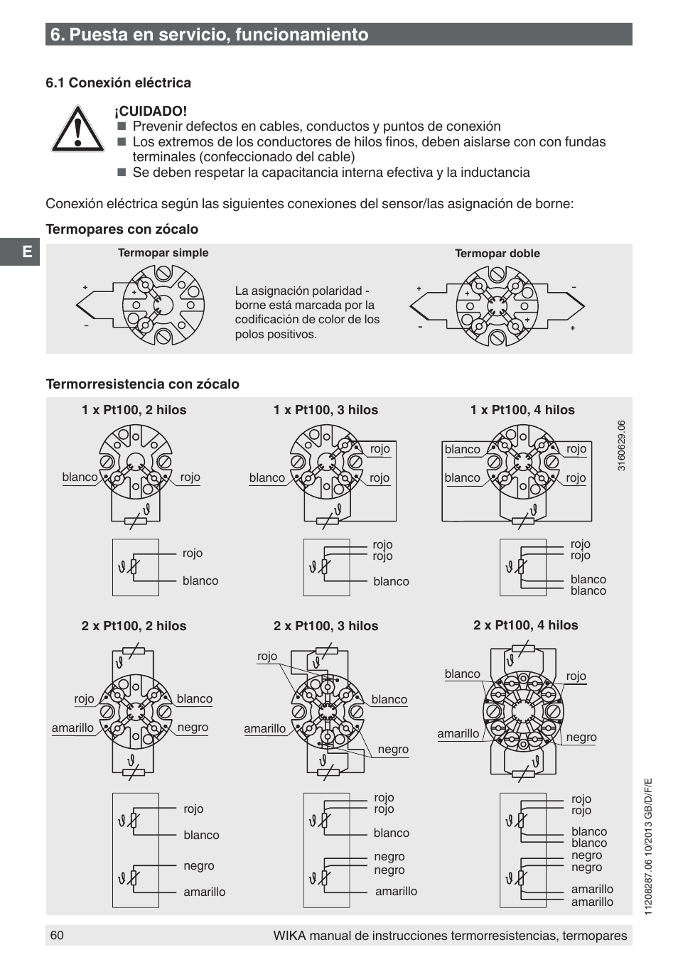 Puesta en servicio, funcionamiento | WIKA TR10-J User Manual | Page 60 / 68