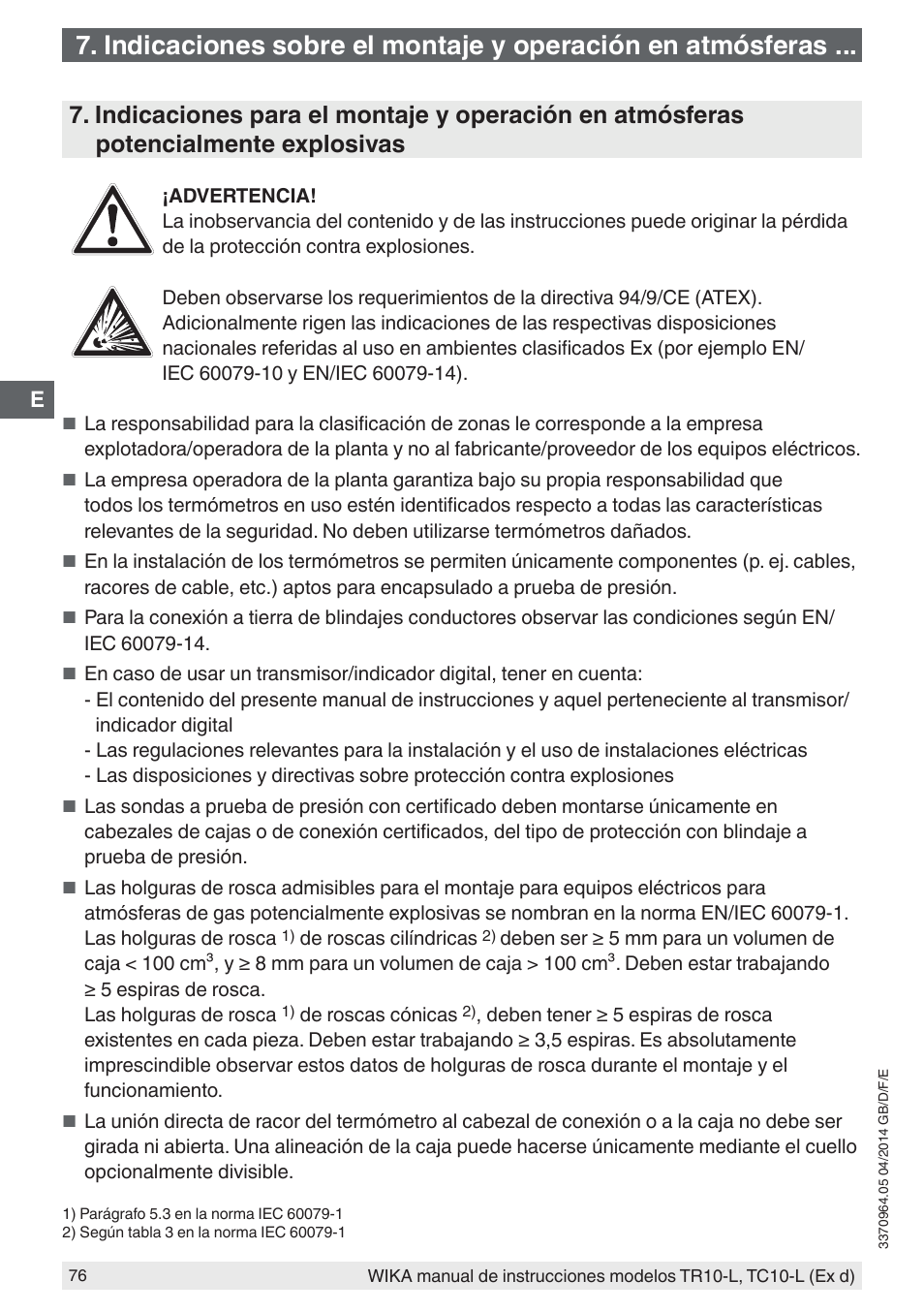 WIKA TC10-L User Manual | Page 76 / 84