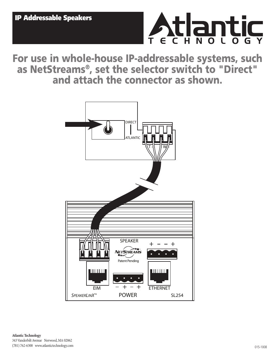 Atlantic Technology SL254 User Manual | 1 page