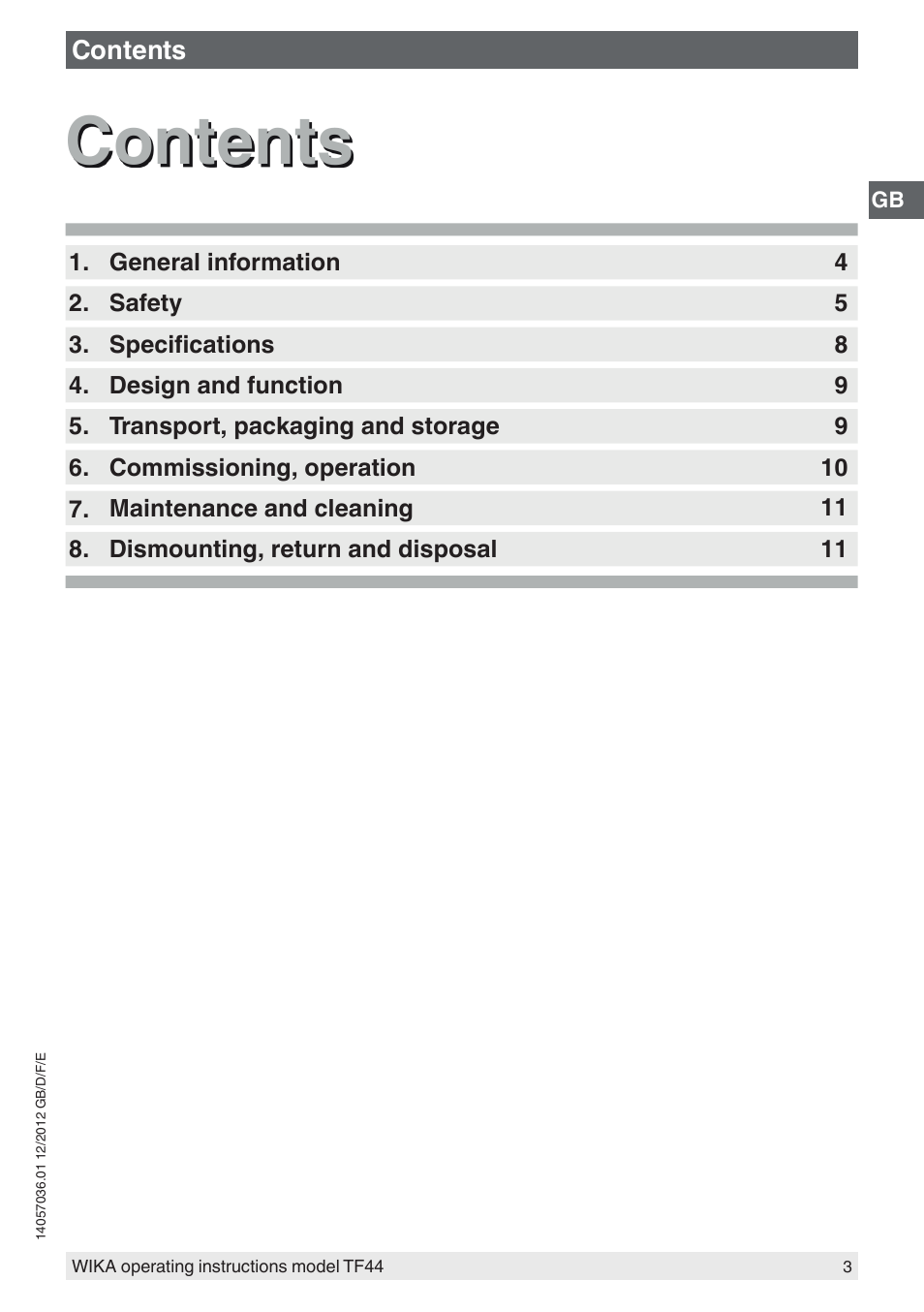 WIKA TF44 User Manual | Page 3 / 44