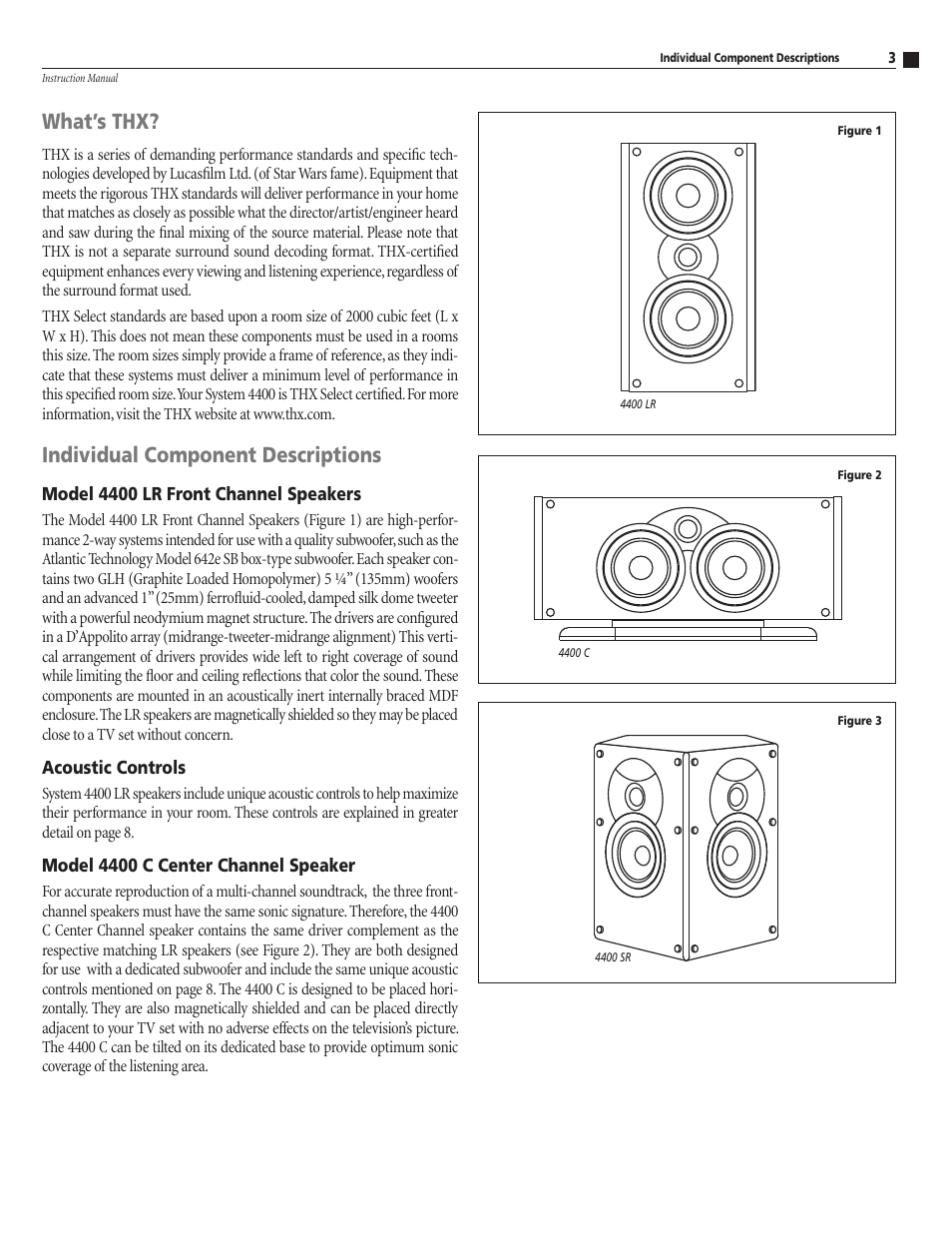 What’s thx, Individual component descriptions | Atlantic Technology 4400 SR User Manual | Page 3 / 12
