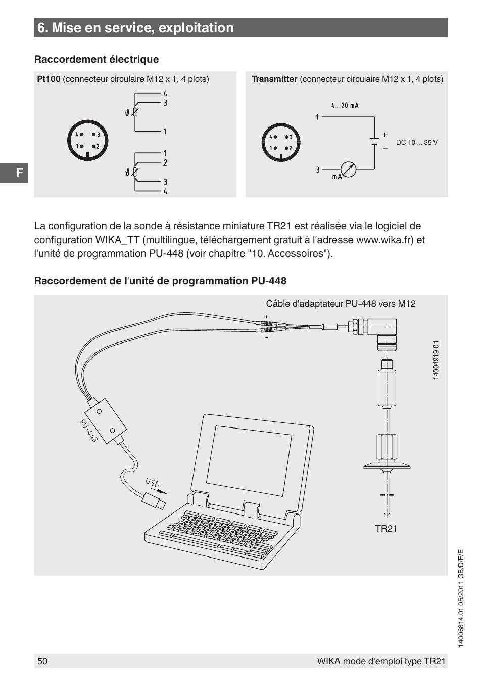 Mise en service, exploitation | WIKA TR21-C User Manual | Page 50 / 76