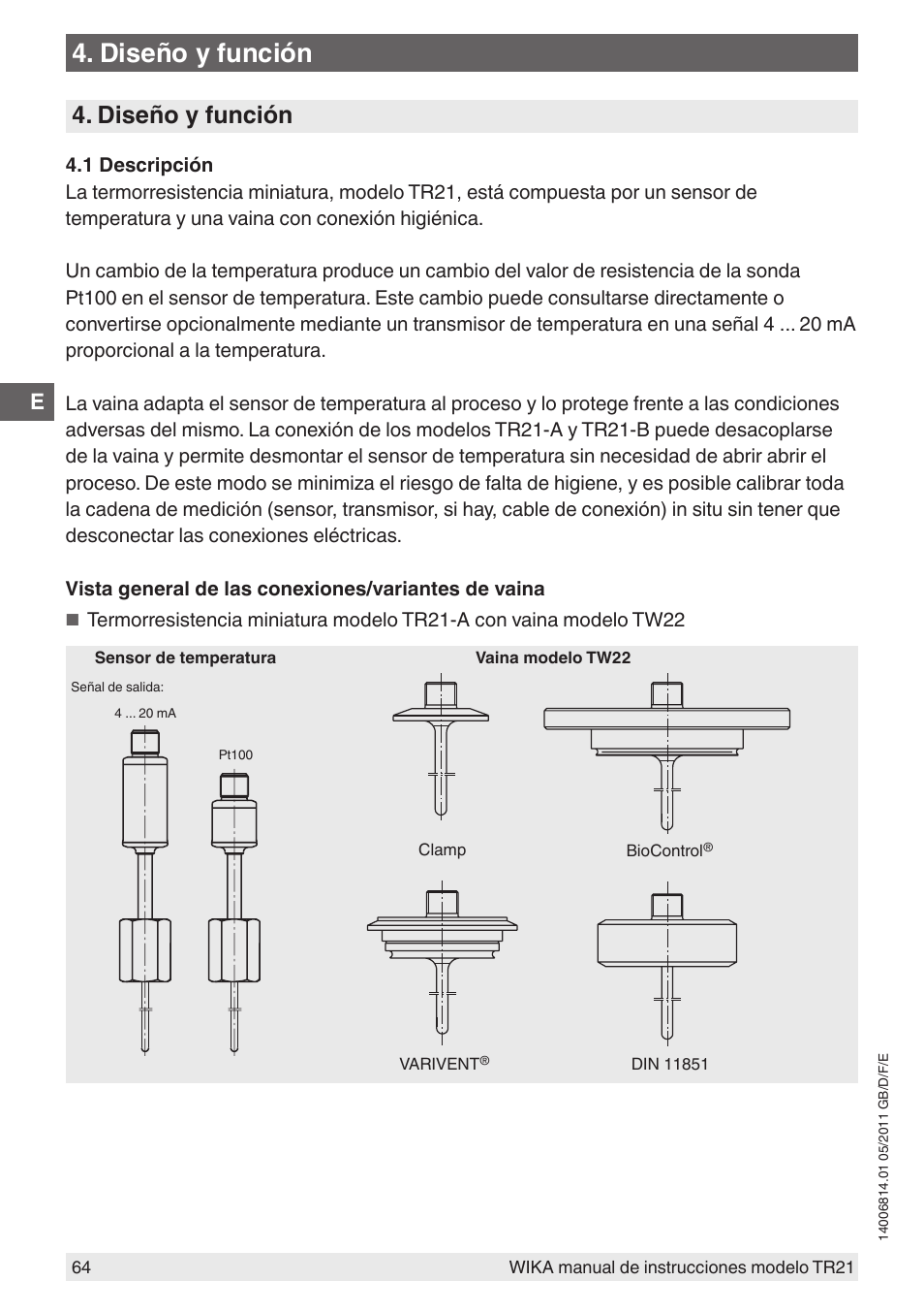 Diseño y función | WIKA TR21-C User Manual | Page 64 / 76