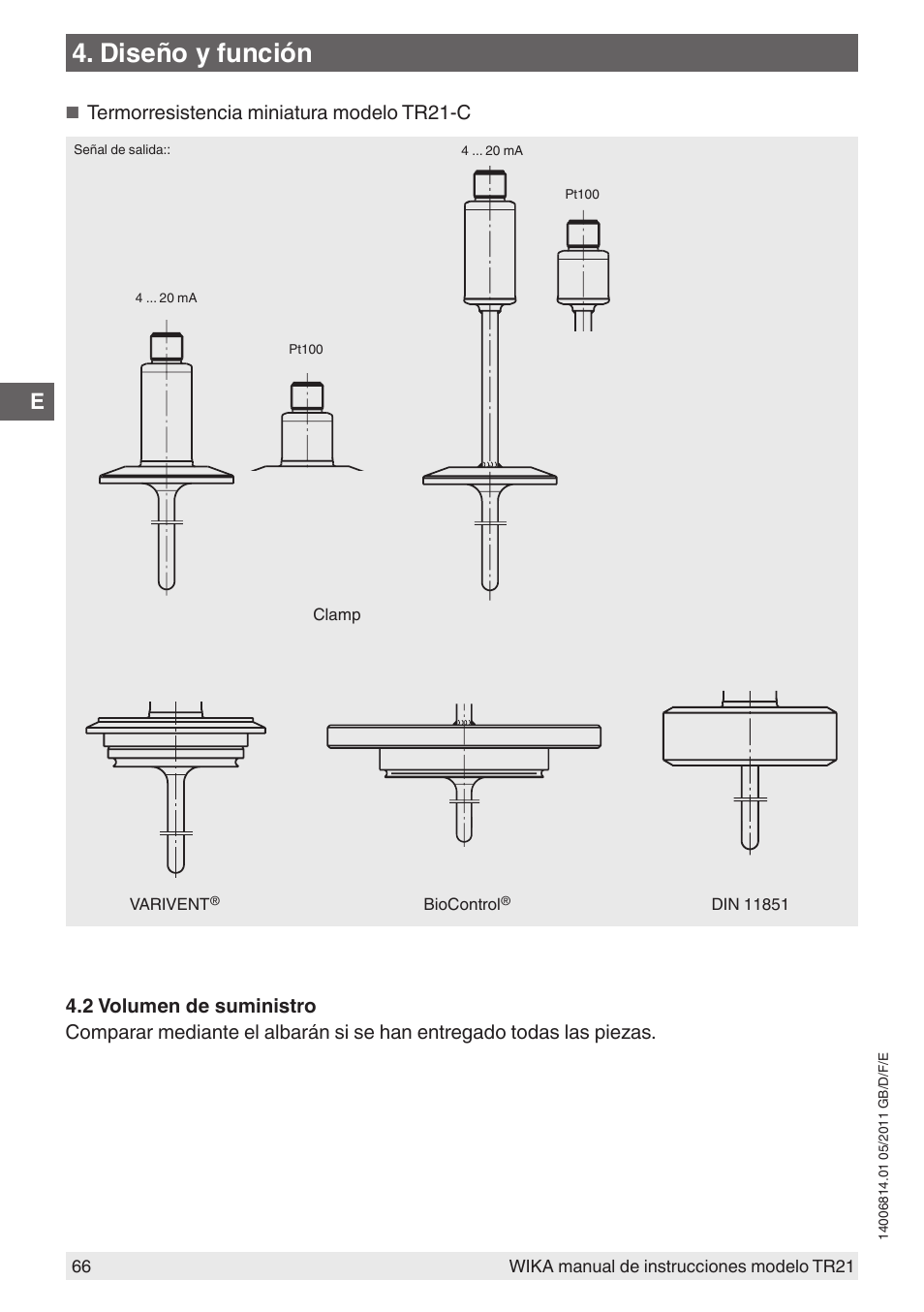 Diseño y función, Termorresistencia miniatura modelo tr21-c | WIKA TR21-C User Manual | Page 66 / 76