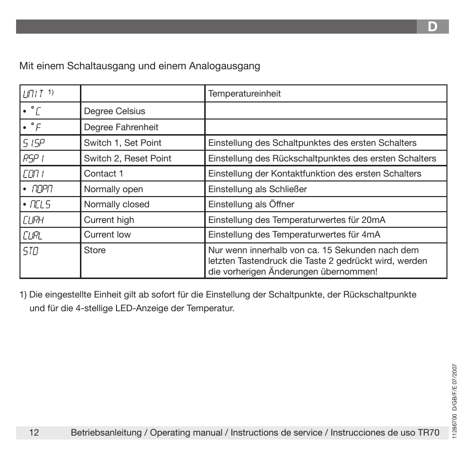 WIKA TR70 User Manual | Page 12 / 68