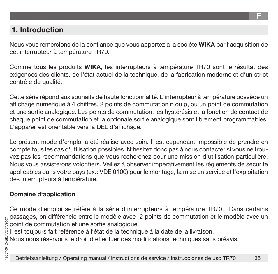 Introduction | WIKA TR70 User Manual | Page 35 / 68