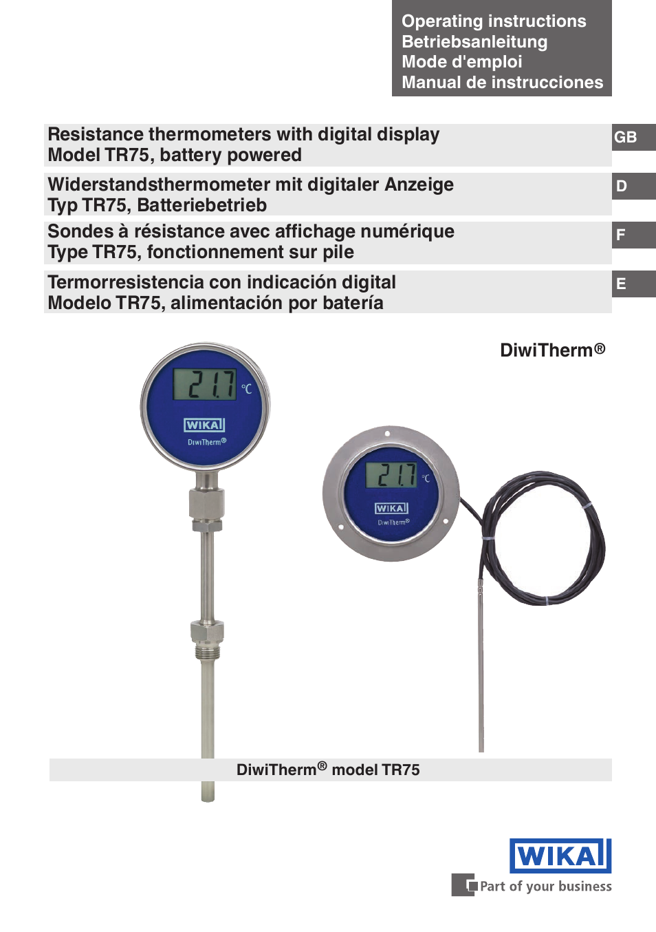 WIKA TR75 User Manual | 92 pages