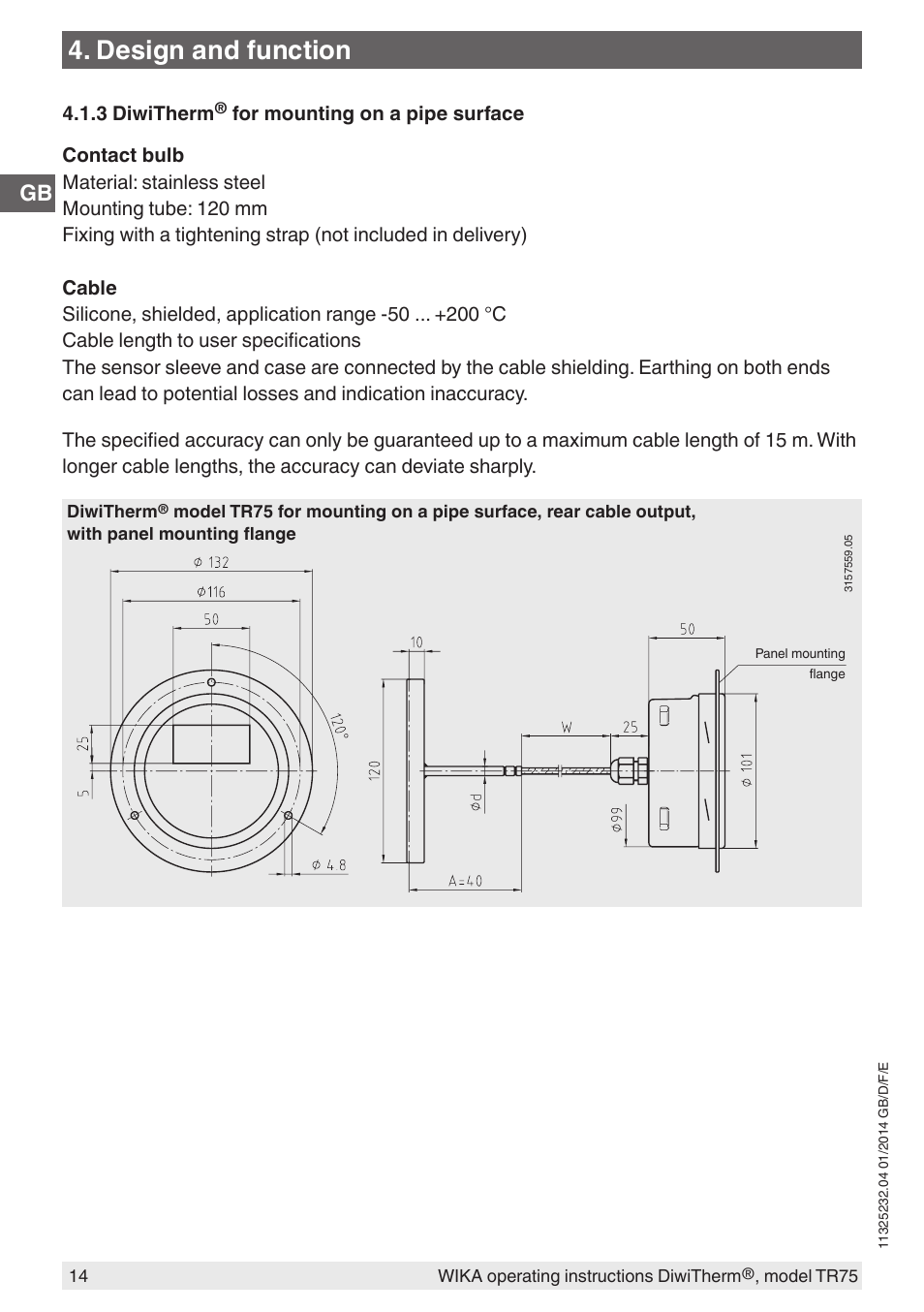 Design and function | WIKA TR75 User Manual | Page 14 / 92
