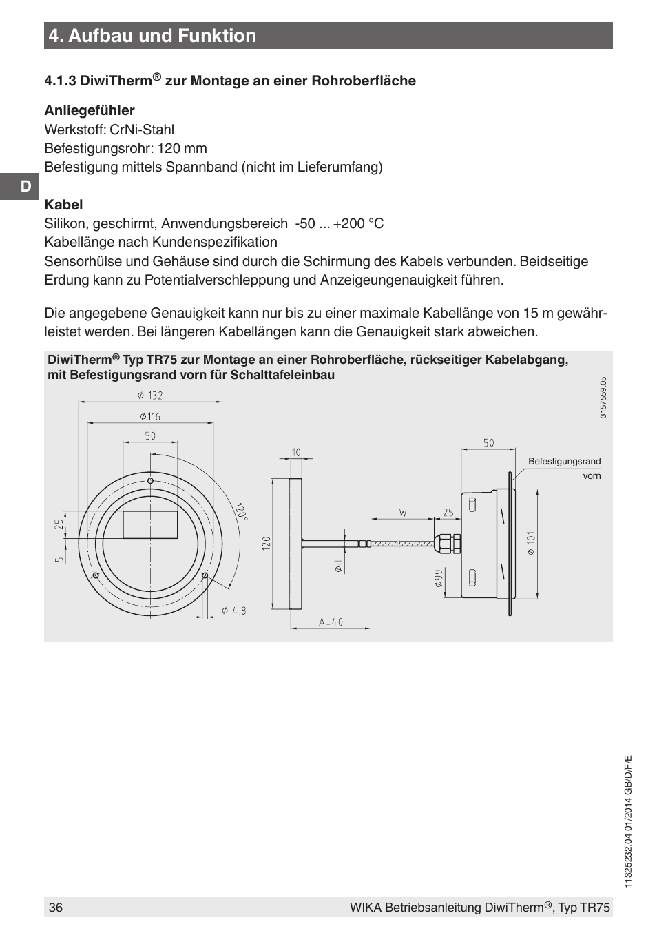 Aufbau und funktion | WIKA TR75 User Manual | Page 36 / 92
