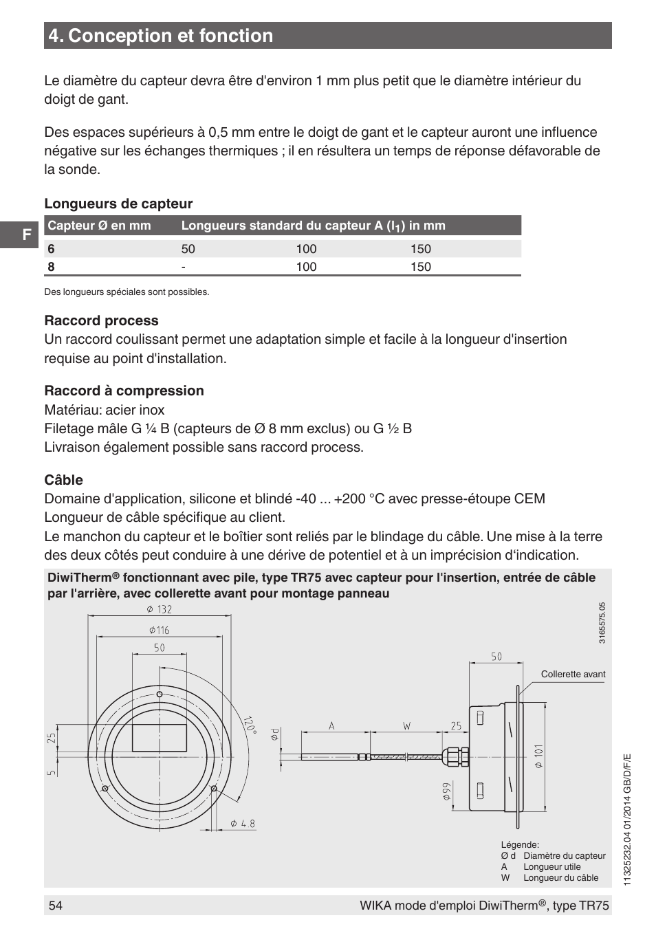 Conception et fonction | WIKA TR75 User Manual | Page 54 / 92