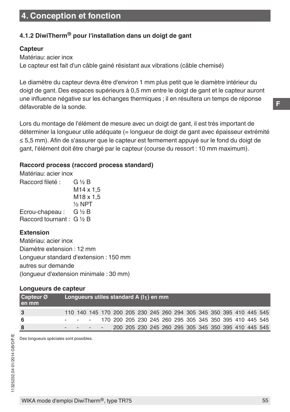 Conception et fonction | WIKA TR75 User Manual | Page 55 / 92
