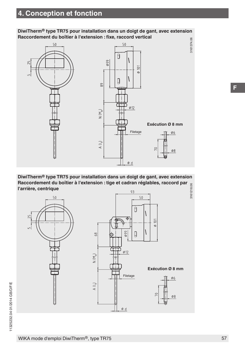 Conception et fonction | WIKA TR75 User Manual | Page 57 / 92