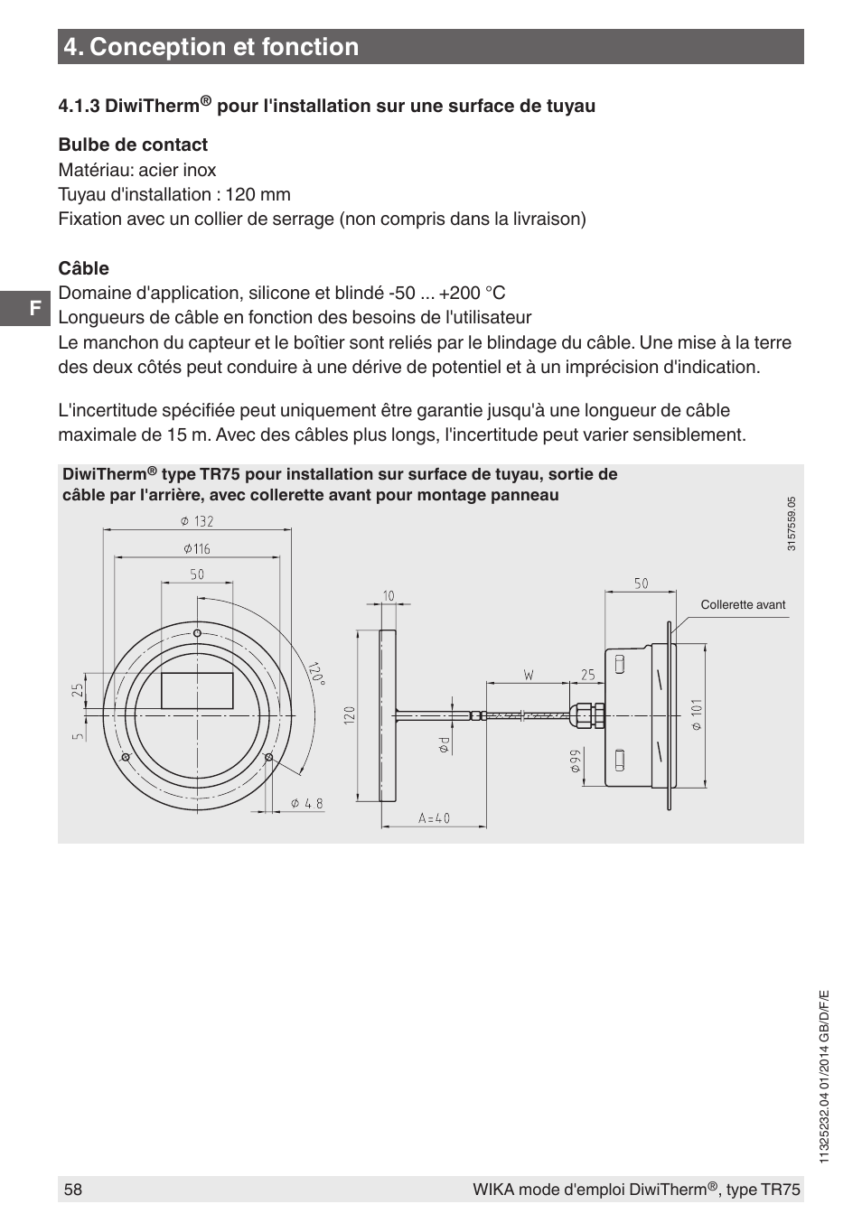 Conception et fonction | WIKA TR75 User Manual | Page 58 / 92