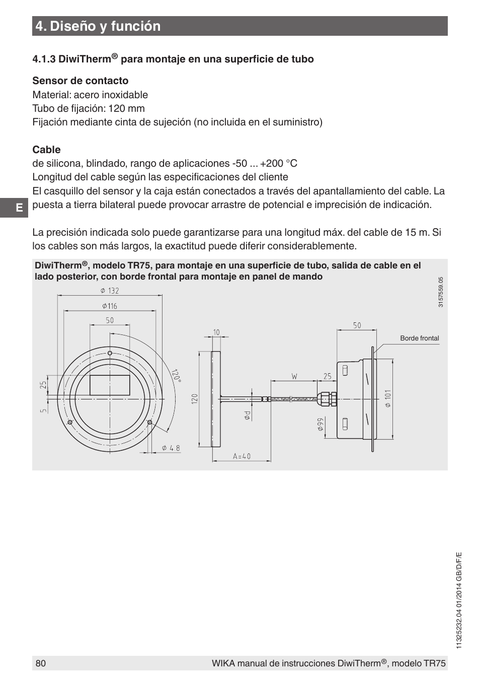 Diseño y función | WIKA TR75 User Manual | Page 80 / 92