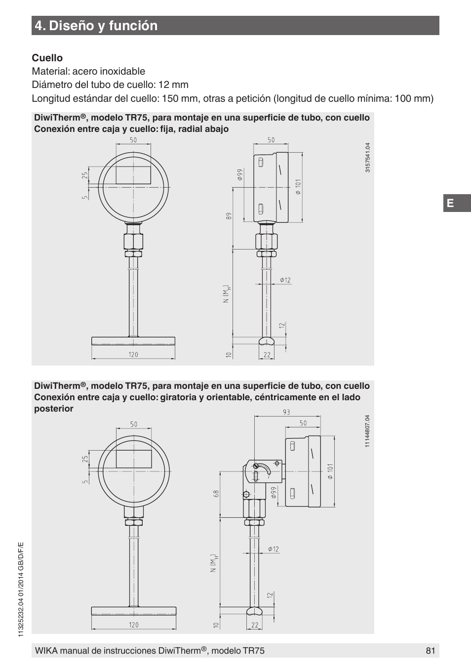 Diseño y función | WIKA TR75 User Manual | Page 81 / 92
