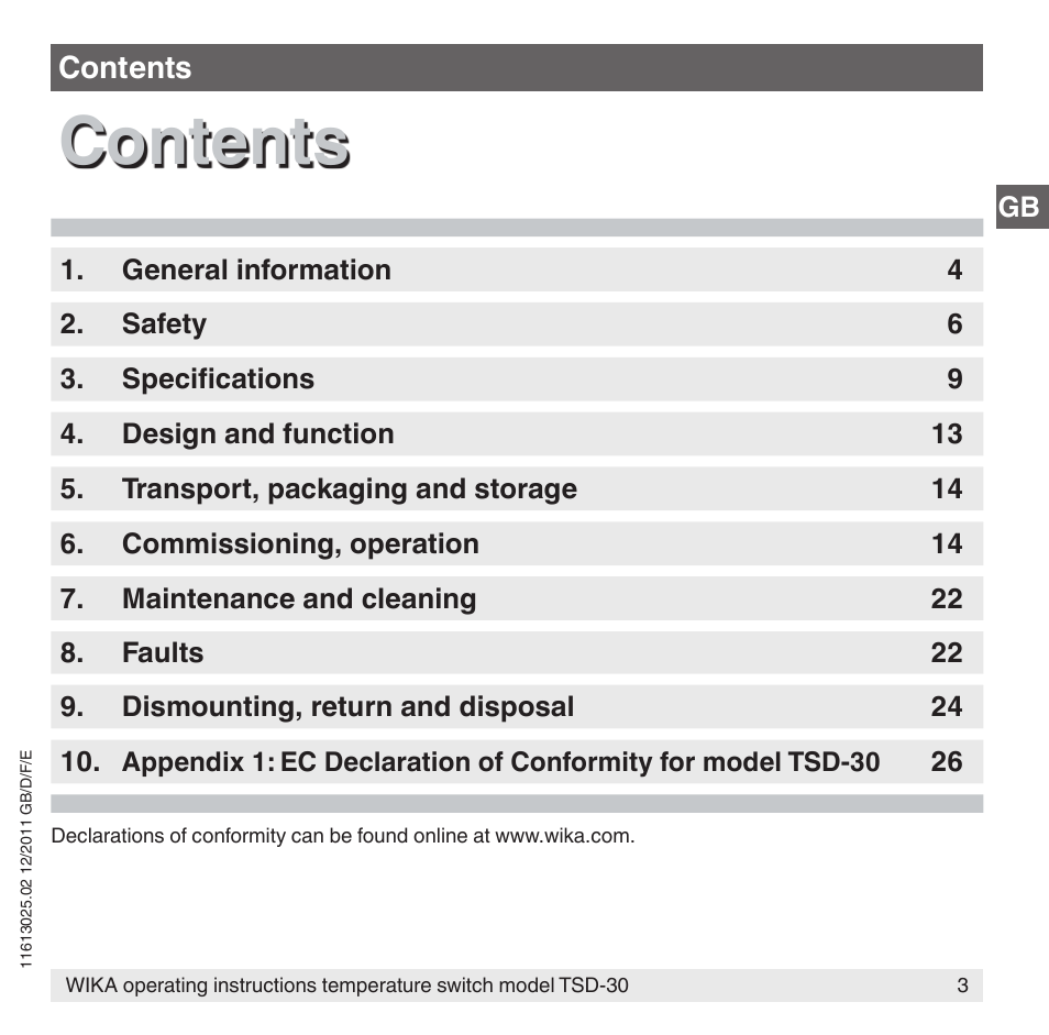 WIKA TSD-30 User Manual | Page 3 / 100