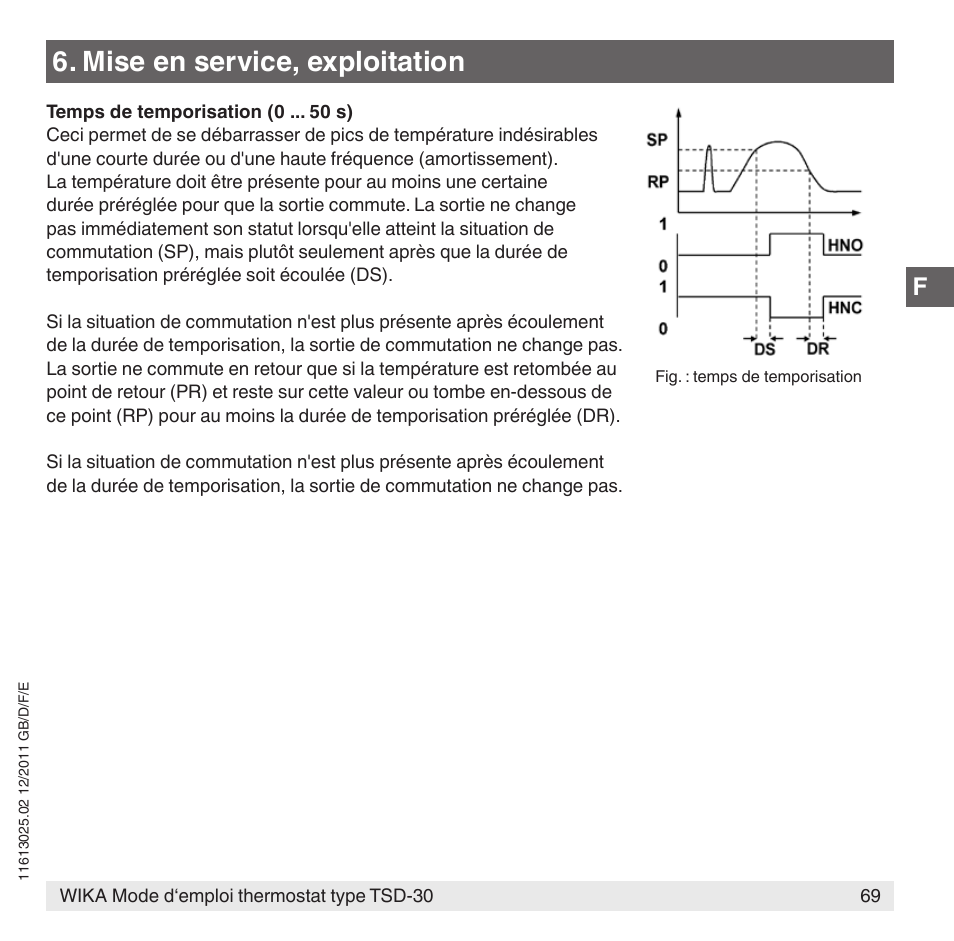 Mise en service, exploitation | WIKA TSD-30 User Manual | Page 69 / 100
