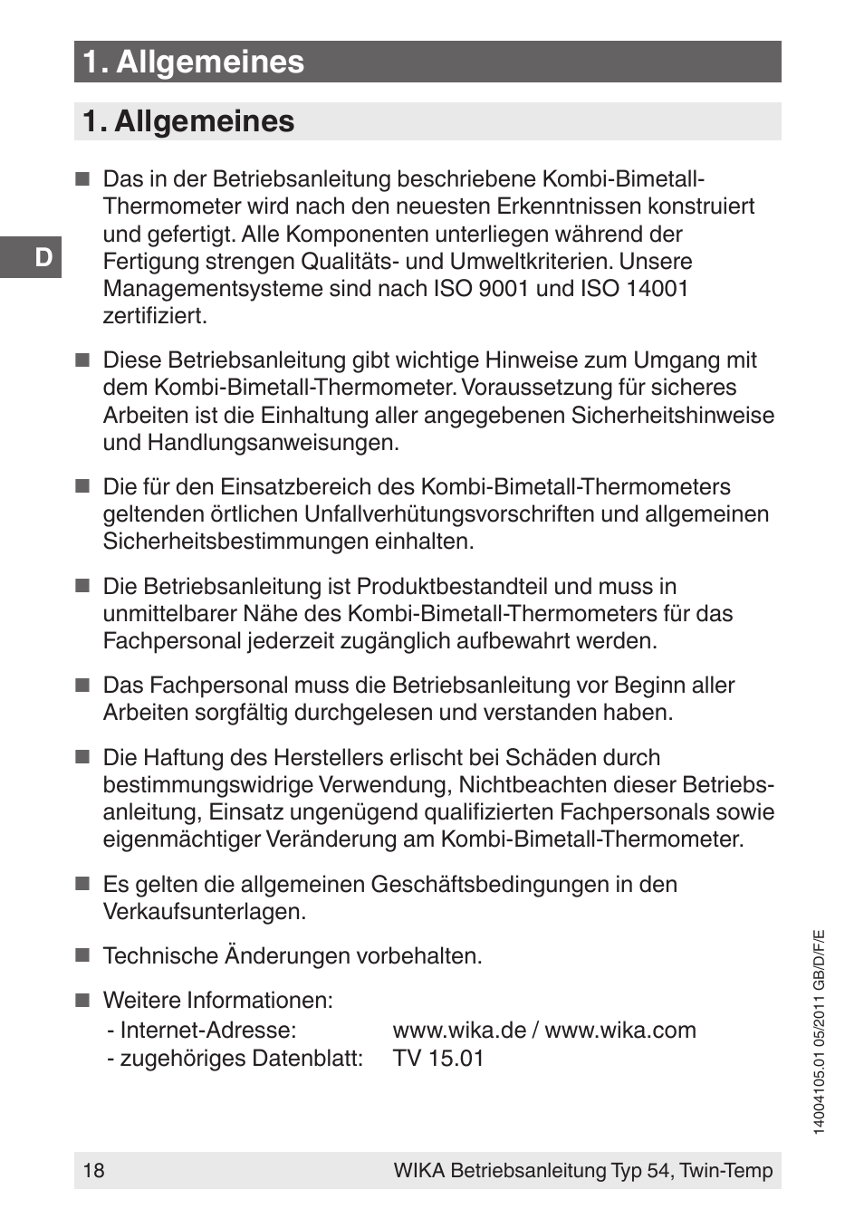 Allgemeines | WIKA 54_twintemp User Manual | Page 18 / 60