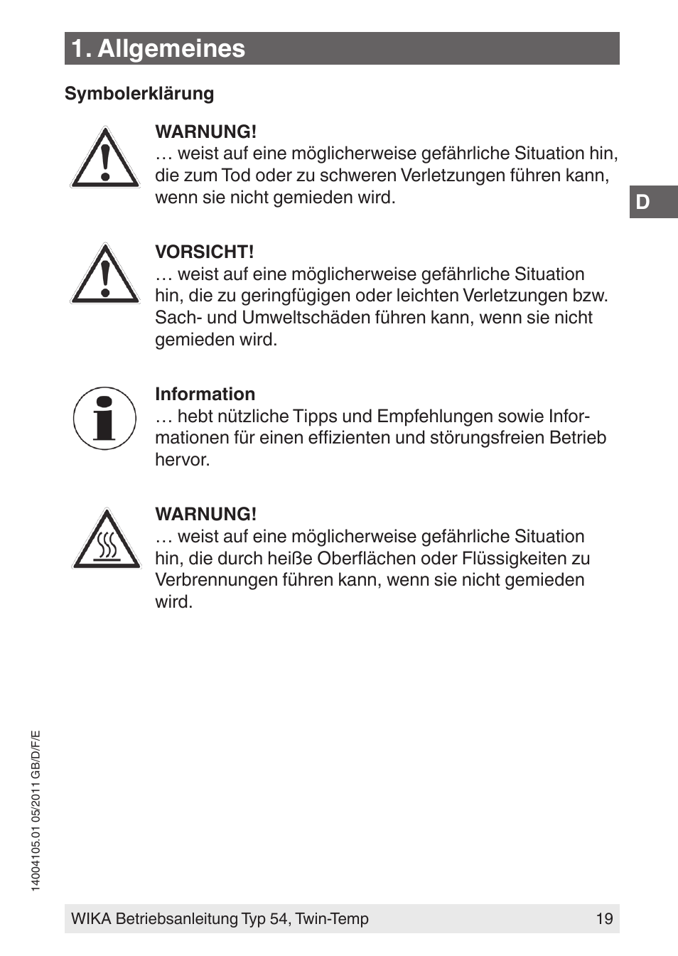 Allgemeines | WIKA 54_twintemp User Manual | Page 19 / 60