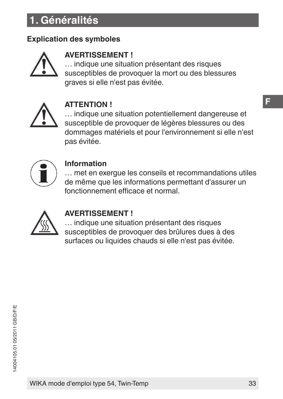 Généralités | WIKA 54_twintemp User Manual | Page 33 / 60