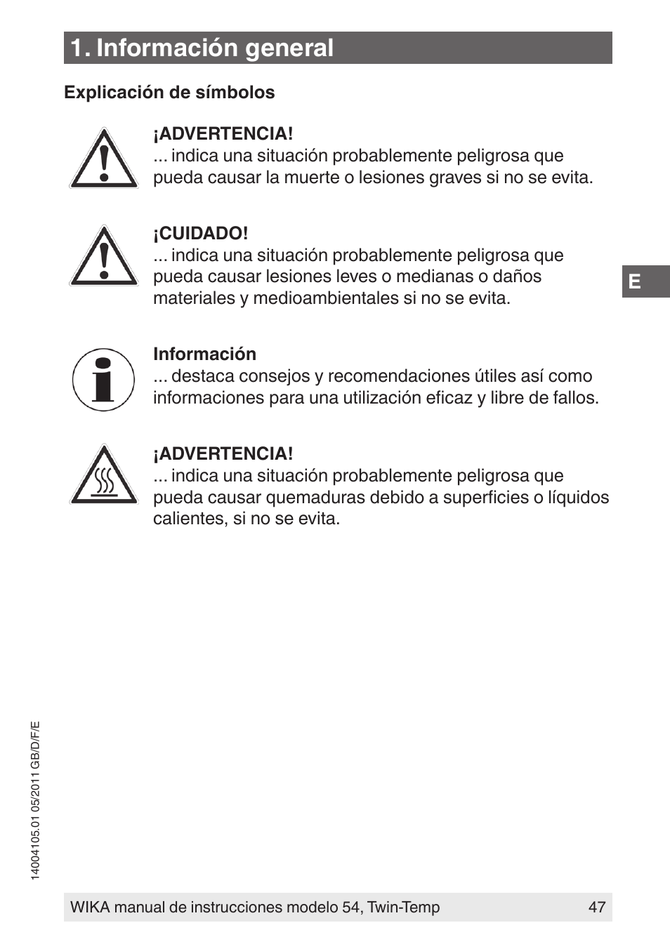 Información general | WIKA 54_twintemp User Manual | Page 47 / 60