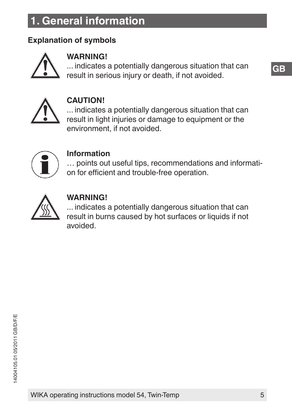 General information | WIKA 54_twintemp User Manual | Page 5 / 60