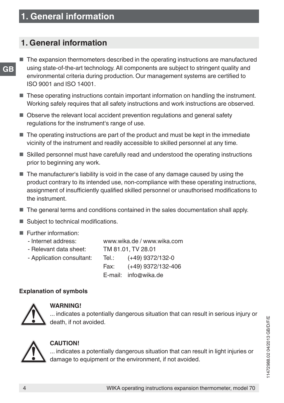 General information | WIKA 70-8xx User Manual | Page 4 / 60