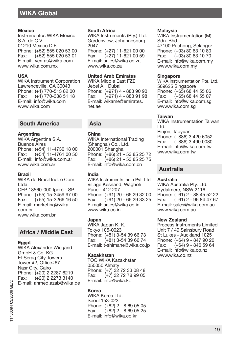 Wika global | WIKA SB15 User Manual | Page 19 / 20