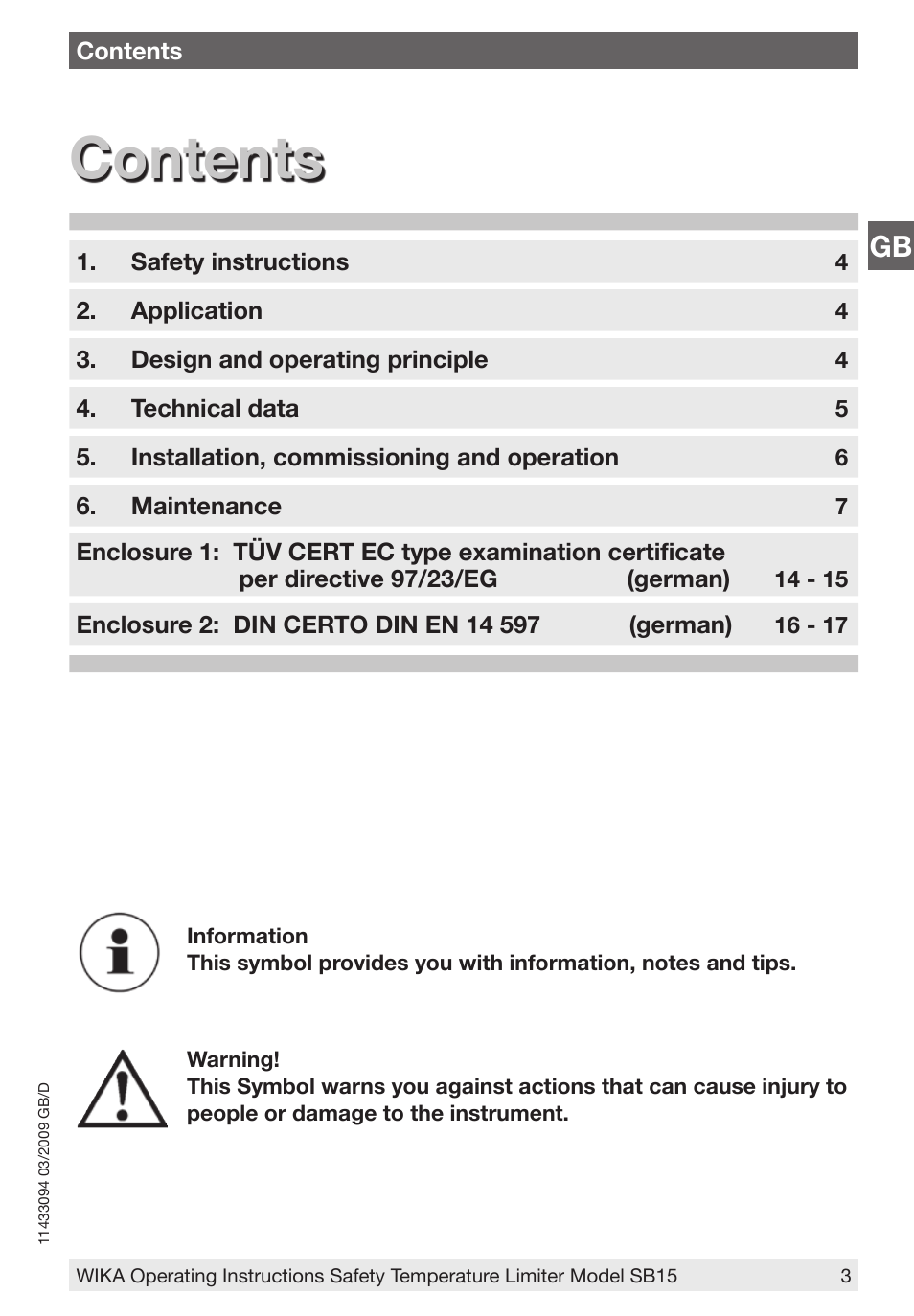 WIKA SB15 User Manual | Page 3 / 20